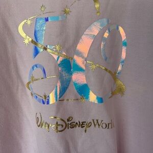 Disney Pink Tee with Iridescent 50 and Gold Accents